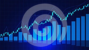 Bullish candlestick chart graph of stock market