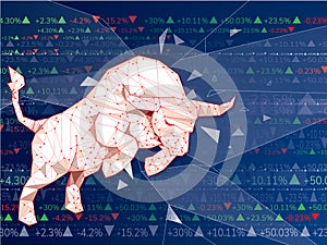 Bullish symbols on stock market vector illustration. vector Fore photo
