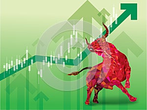 Bullish symbols on stock market vector illustration. vector Fore