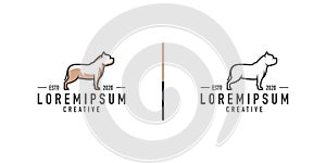 Bullmastiff DOG logo design template