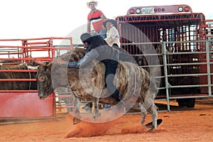 Bullriding at the rodeo