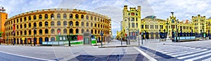 Bullring arena and central station, Plaza del Toros, Valencia, Spain