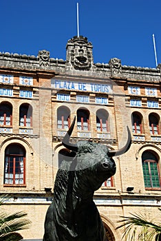 Bullring and bull, El Puerto de Santa Maria.