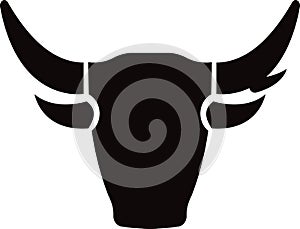 Bulls head with horns. Vector image for creating illustrations for the New year.