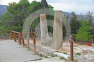 Bulls Horns in the Palace of Knossos on Crete, Greece