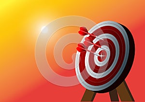Bullseye is a business goal. Dart is an opportunity and Dartboard is a goal and goal, a business challenge concept