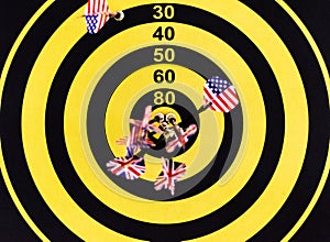 Bullseye score on a dartboard