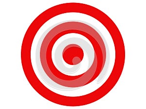 Bullseye shooting target, red circle, illustration image