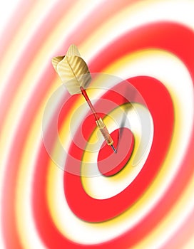 Bullseye, success, image with dart in the center of the target