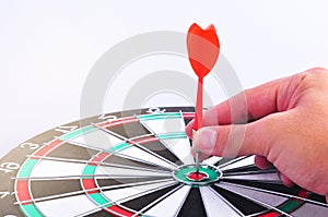 Bullseye is a target of business. Dart is an opportunity and Dartboard is the target and goal.