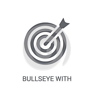 Bullseye with target symbol icon. Trendy Bullseye with target symbol logo concept on white background from Productivity collection