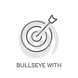 Bullseye with target symbol linear icon. Modern outline Bullseye