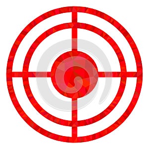 Bullseye Triangle Lowpoly Flat Icon