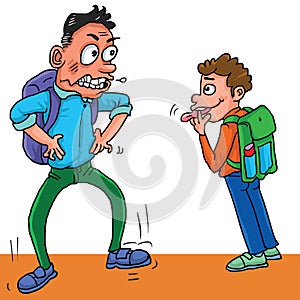 Bully boy with junior back to school