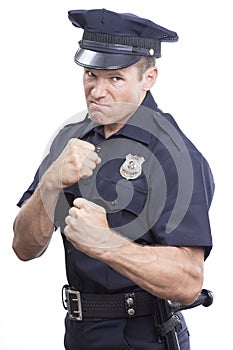 Bully cop on white background