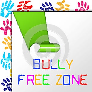 Bully Free Zone Indicates School Bullying And Assistance