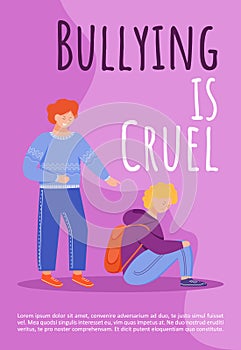 Bullying is cruel poster vector template