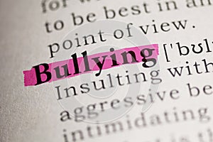Definition of the word Bullying