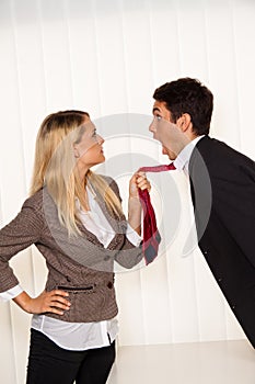 Bullying in the workplace. Aggression photo