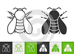 Bumblebee insect simple black line vector icon