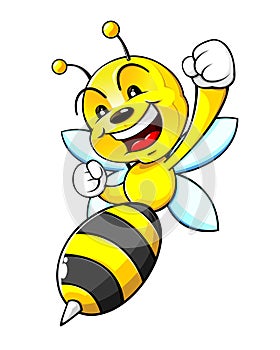 Happy Bumblebee Cartoon Character
