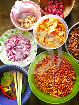 Bumbu Dapur or food ingrediaents at indonesian kitchen