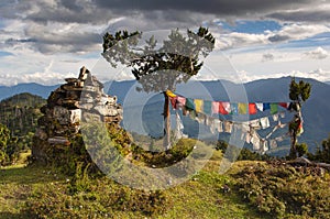 Bumdrak , great views of Paro valley , Bhutan