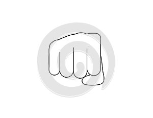 Bump, fist icon. Vector illustration, flat design