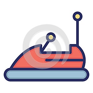 Bumper car Isolated Vector Icon which can easily modify or edit