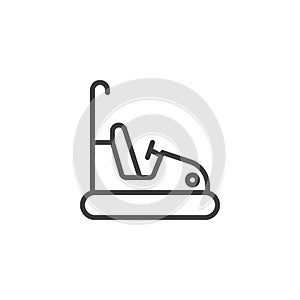 Bumper cars attraction line icon