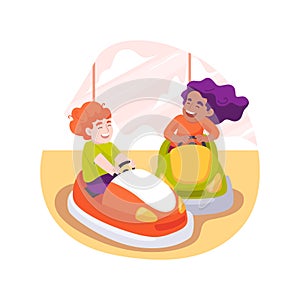 Bumper cars isolated cartoon vector illustration. photo