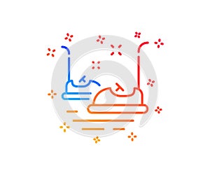 Bumper cars line icon. Amusement park sign. Vector