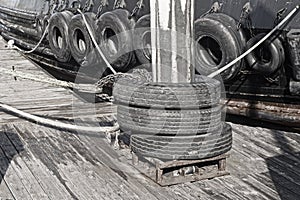 Bumper tires on barge