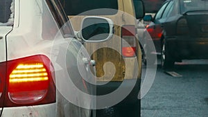 Bumper-to-bumper traffic on dull day