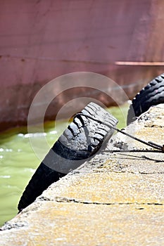 Bumper tyres on a pier