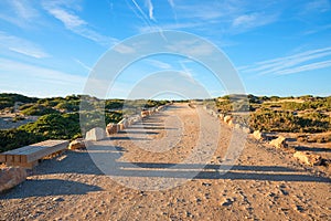 Bumpy coastal road from Carrapateira to Bordeira beach, at Costa Vicentina, West Algarve Portugal photo