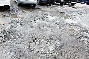 Bumpy concrete road