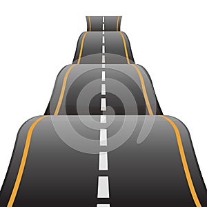 Bumpy road icon uneven dangerous wave path with marking vector photo