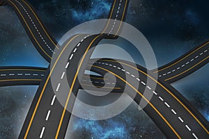 Bumpy roads crossing backdrop