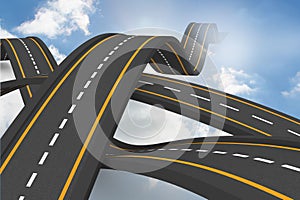 Bumpy roads crossing backdrop