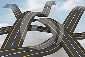 Bumpy roads crossing backdrop