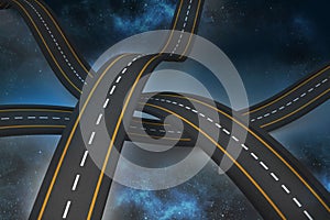 Bumpy roads crossing backdrop