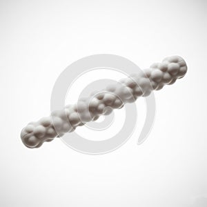Bumpy-texture fidget stick, floating in mid air horizontally, on solid white background