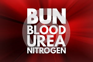 BUN - Blood Urea Nitrogen acronym, medical concept background