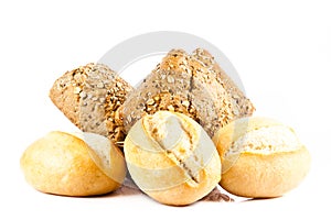 Bun bread isolated on white background