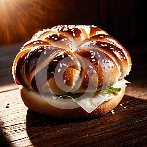 bun, bread roll, simple baked food pastry snack