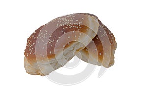 bun, burger, isolated, white, sesame, buns, hamburger, bread, background, two, wheat, sandwich, food, fresh, tasty, nutrition, sna