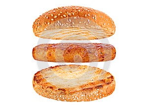 Bun and chicken rissole ingredient hamburger