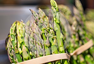 Bunch of asparagus. Close up fresh, green, raw asparagus