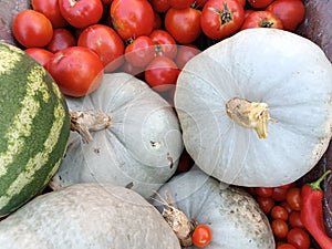 A bunch of autumn fruits from the garden